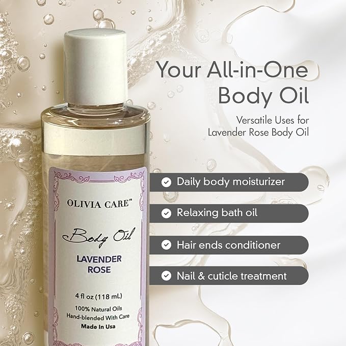 Olivia Care Body Oil Lavender Rose Vegan & Natural Perfume Oil - Image 5