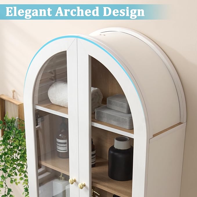 Bathroom Arched Wall Cabinet, 23.5'' Wide Medicine Cabinet, Bathroom Cabinet - Image 5