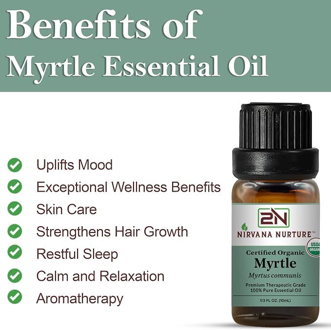 Myrtle Essential Oil USDA Certified Organic, 100% Pure Natural Premium Grade - Image 3