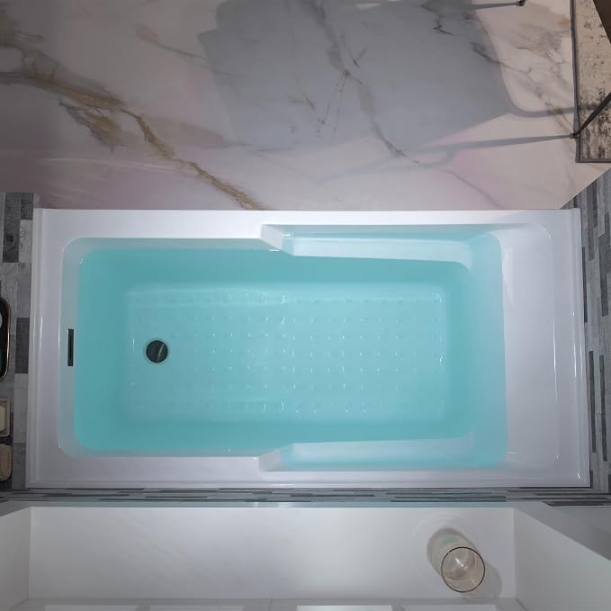 WOODBRIDGE 54" Acrylic Rectangular Alcove Soaking Bathtub in White - Image 5