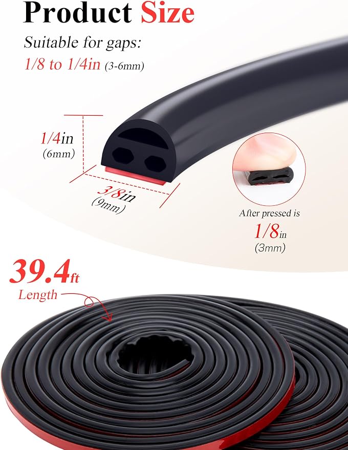 Silicone Seal - 39ft Door & Window Seal, Soundproofing, Abrasion Resistant - Image 3