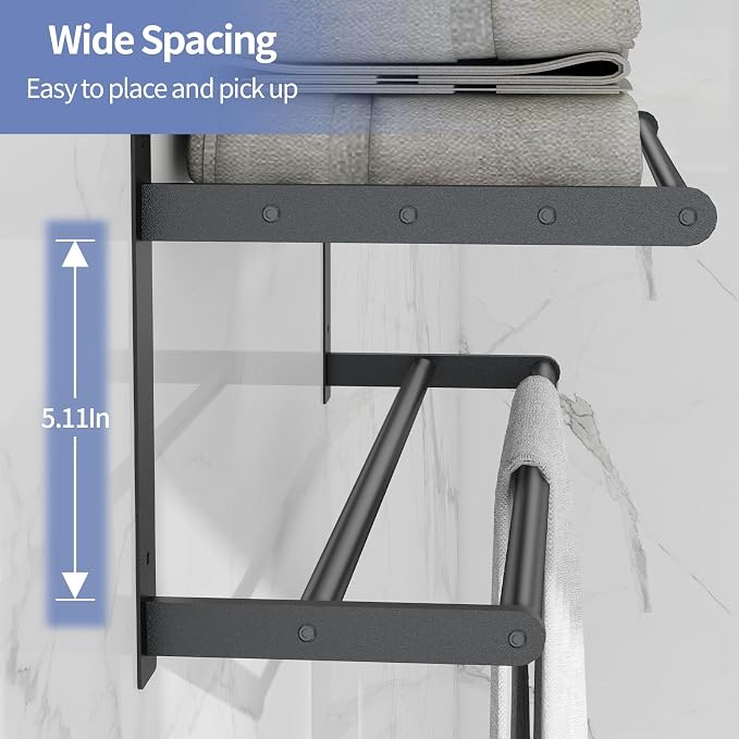 Towel Racks for Bathroom, 24 Inch Bath Towel Shelf - Image 5