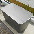 47" Lucite Acrylic Freestanding Bathtub，Square Shape Janpanese Soaking Tub by Mokleba