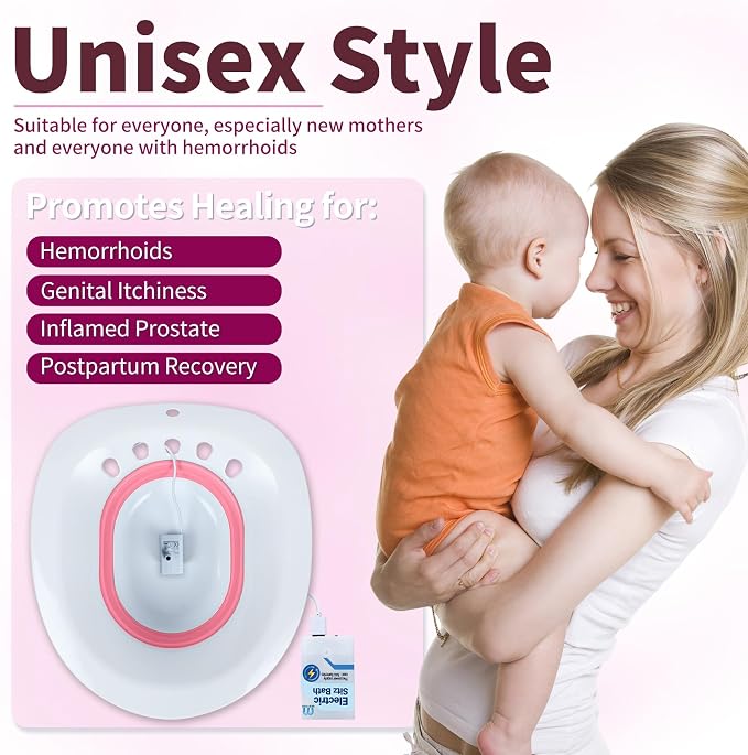Electric Sitz Bath for Toilet Seat, for Hemorrhoids and Postpartum Care - Image 2