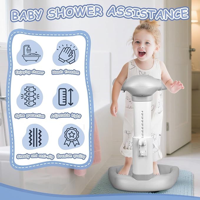 Baby Shower Stand, Baby Shower Standing Support, Adjustable Baby Bath Support - Image 4