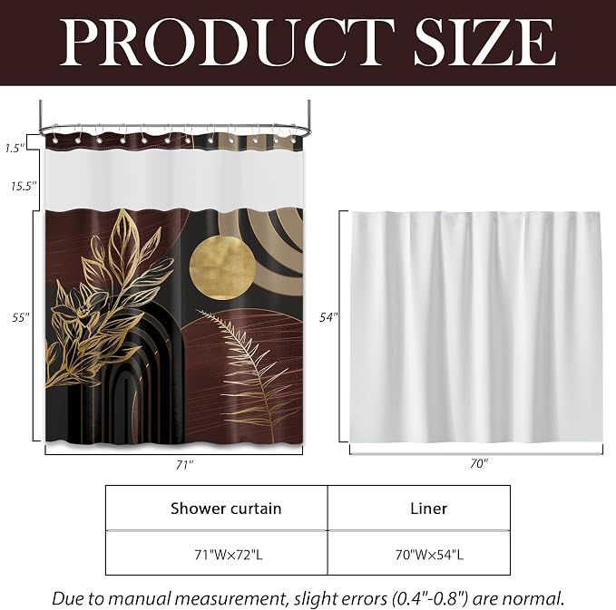 Dark Brown Boho See Through Mesh Top Shower Curtain - Image 4