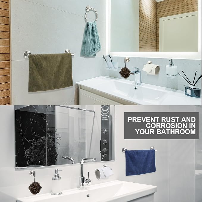 Blulu 30 Pcs Bathroom Hardware Set, Stainless Steel Towel Bar Set Includes 16 - Image 5