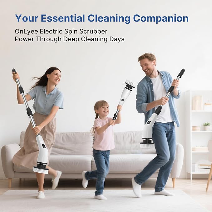 8 in 1 Electric Spin Scrubber for Cleaning Bathroom, 3000mAh Power Scrubber - Image 2
