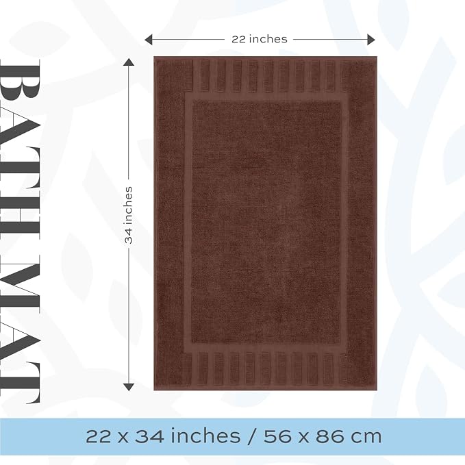 White Classic Luxury Bath Mat Floor Towel Set - Image 4
