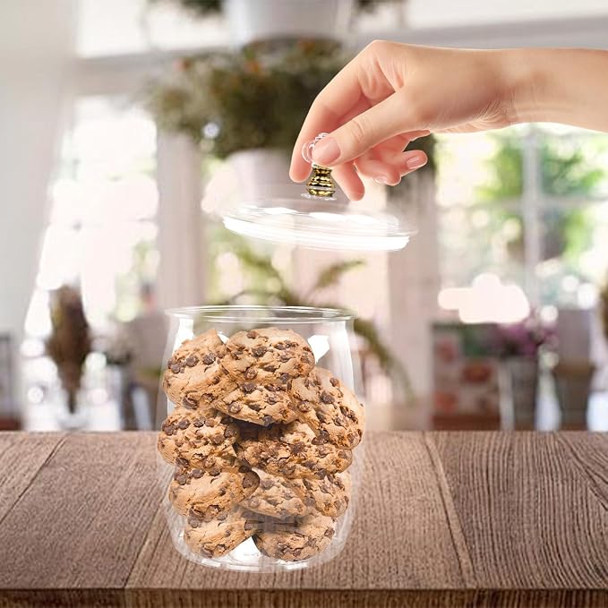 2-Piece Clear Plastic Jars, 78 oz Airtight Food Storage Canisters - Image 4