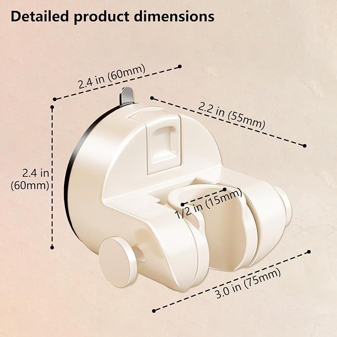 Strong Hold Adjustable Shower Head Holder Suction - Image 2