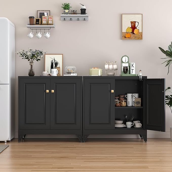 33" Metal Kitchen Pantry Storage Cabinets - Image 4