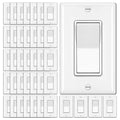 BESTTEN 40 Pack 3-Way Decorator Wall Light Switch, 15A 120V/277V, On/Off Rocker by BESTTEN