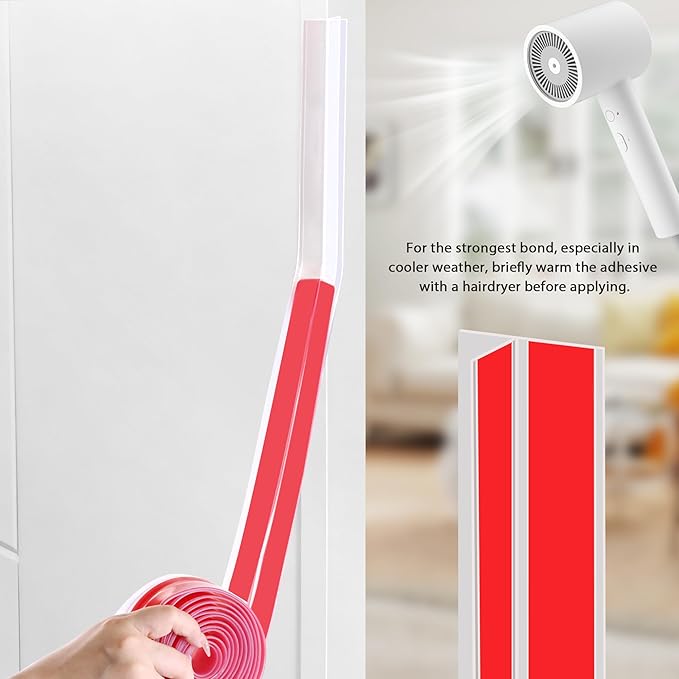 20Ft T-Shaped Door Draft Stopper, Silicone Weather Stripping Seal Tape - Image 5