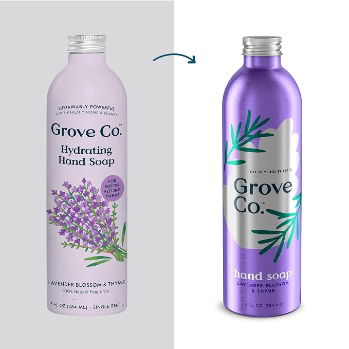Grove Co. Hydrating Gel Hand Soap Refills Plastic-Free Liquid Hands Cleaner - Image 2