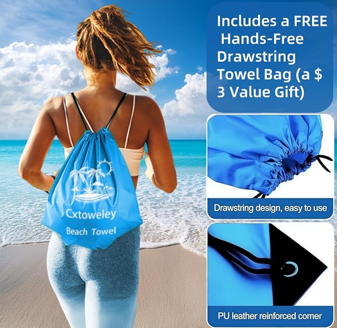 Microfiber Beach Towels 70''x35'' Extra Large Oversized 2 Pack Quick Dry Sand - Image 9