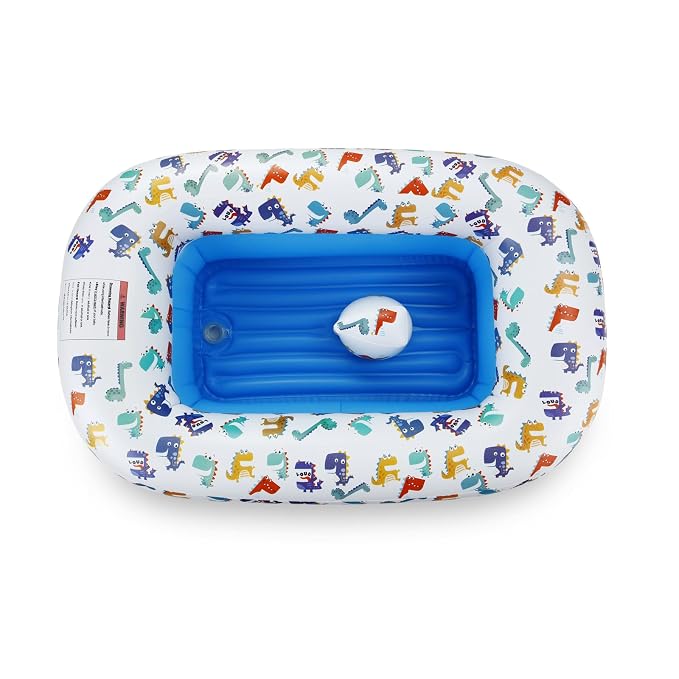 PandaEar Inflatable Dinosaur Baby Bathtub, Foldable Baby Infant Bath Tub - Image 4