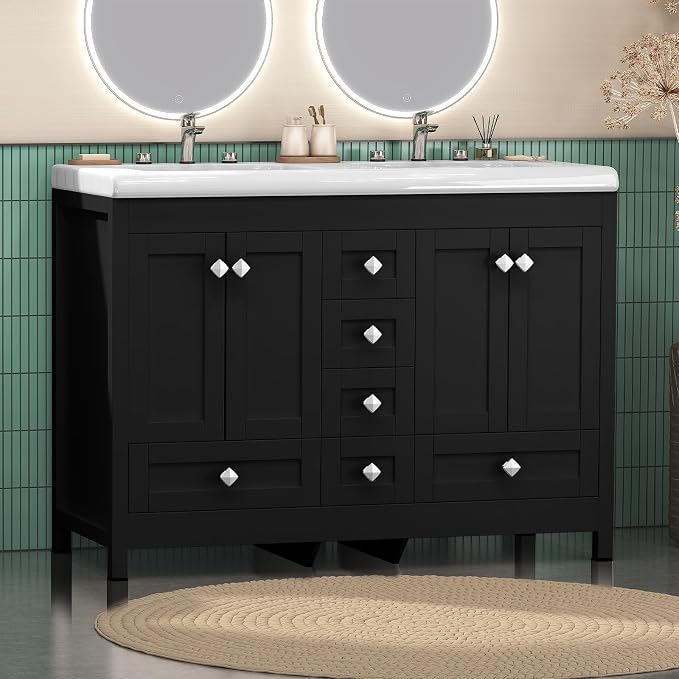 48 Inch Bathroom Vanity with Double Sink, Bathroom Vanity Cabinet with Doulble by Umeiga
