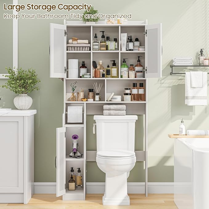 Over The Toilet Storage Cabinet, Bathroom Over Toilet Storage Organizer - Image 4