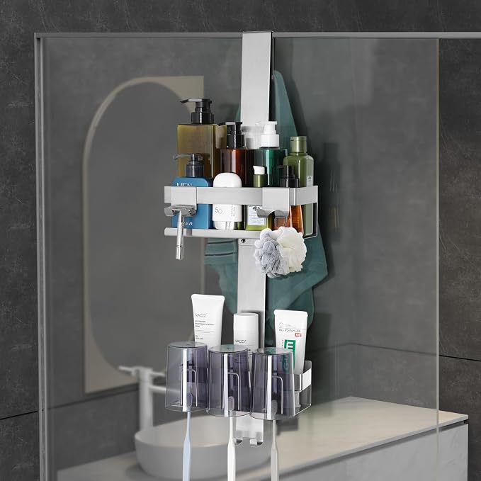 Emibele Over The Door Shower Caddy 2 Tier, 304 Stainless Steel Hanging Shower - Image 9