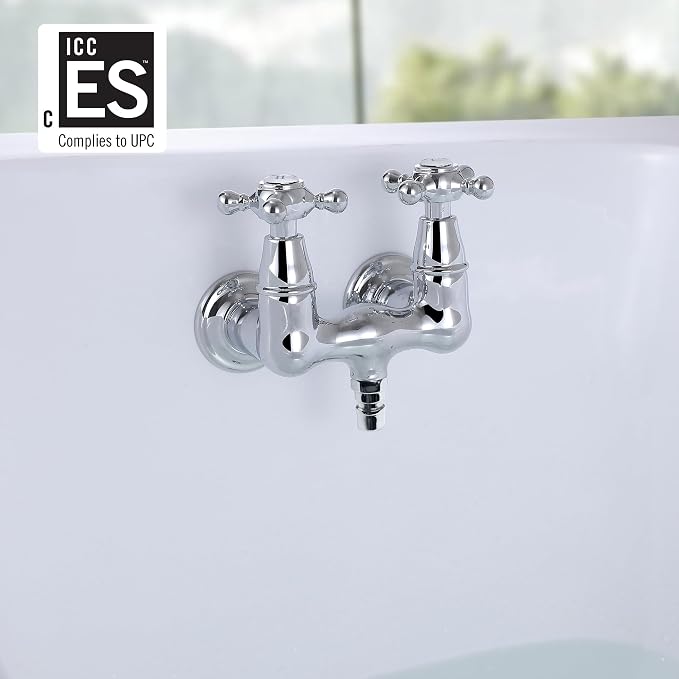 SUMERAIN Wall Mount Tub Faucet Vintage Leg Tub Filler 3-3/8 Inch Center High - Image 2