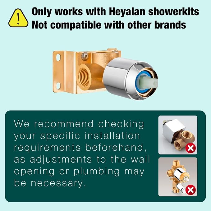 Heyalan 8 Inch Shower Head and Handle Set Square Shower Faucet Set Bathroom - Image 2