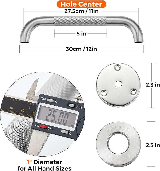 Grab Bars for Shower, 1 Pack 12-Inch Anti Slip Shower Handles for Elderly - Image 4