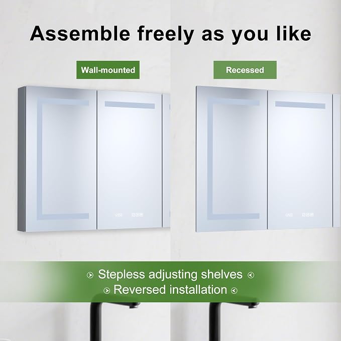 48" x 30" LED Lighted Medicine Cabinet - Image 6