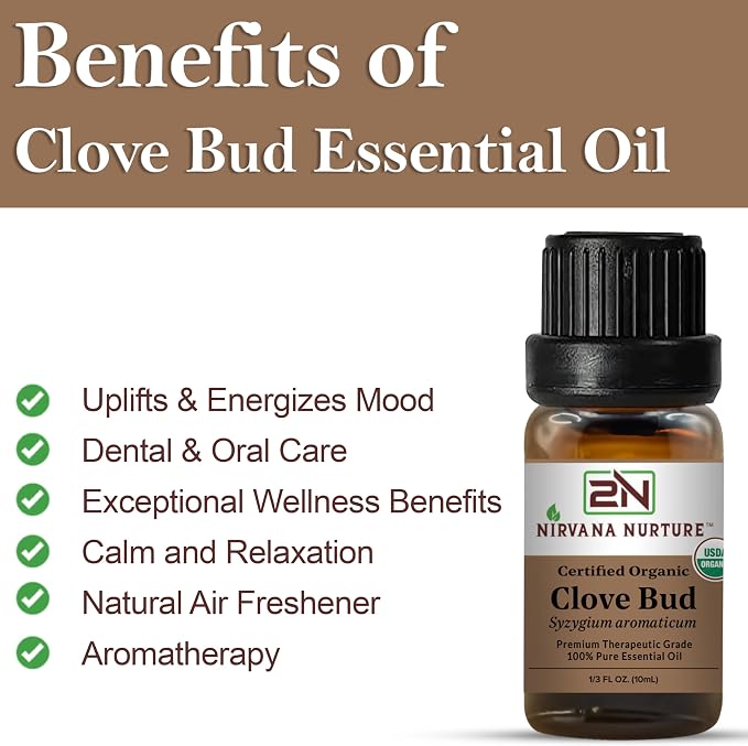 Clove Bud Essential Oil USDA Certified Organic, 100% Pure Natural Premium Grade - Image 3