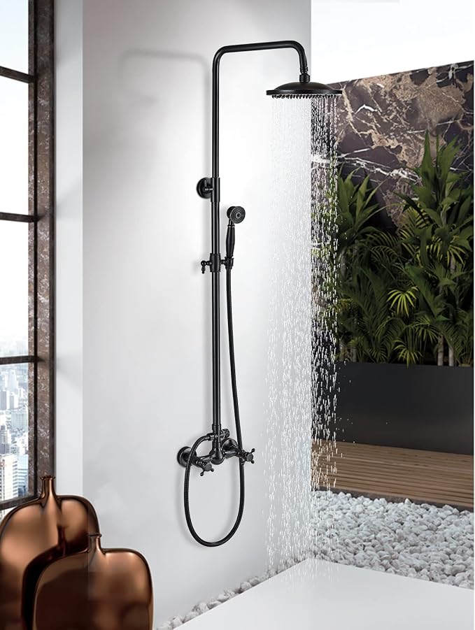 Rain Shower System Oil Rubbed Bronze Outdoor Shower Faucet Set - Image 5