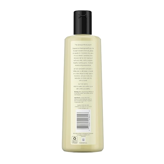 Neutrogena Body Oil Light Sesame Formula, 16 fl oz, Radiant Glow Moisturizer - Image 8