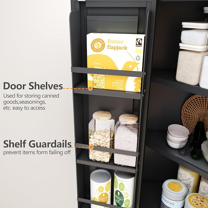 74.8" Tall Metal Food Cabinet, Storage Cabinets - Image 6