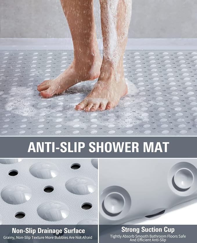 Yolife Extra Large TPE Shower Mat, 47.2" L x 31.5" W Anti Slip Bath Mat - Image 3