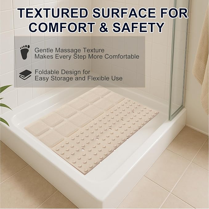Anti Slip Shower Mat for Tub & Shower Stall, Fast-Draining, Machine Washable - Image 3