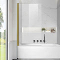 Frameless Tub Shower Door, Hinged Foldable Bathtub Screen by ExpertofShowerGlassDoor