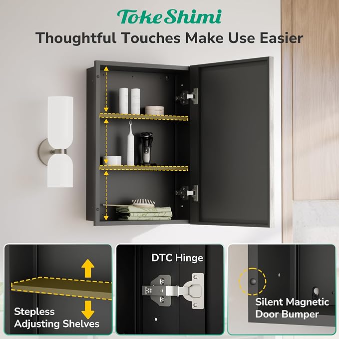TokeShimi 12x36 Recessed Medicine Cabinet - Image 6