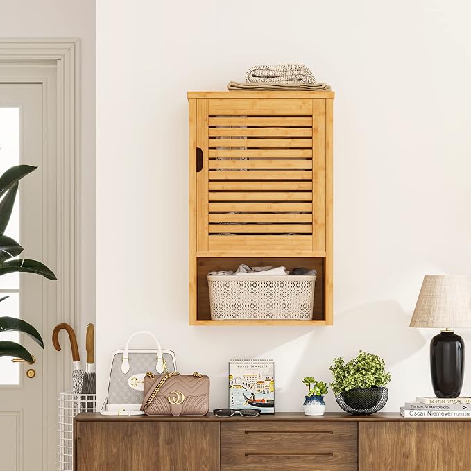 VIAGDO Bathroom Wall Cabinet, Wooden Medicine Cabinet - Image 9