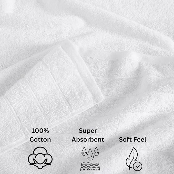 Casa Platino 24 Piece Cotton Towel Set – Ring Spun, Soft & Absorbent Towels - Image 5