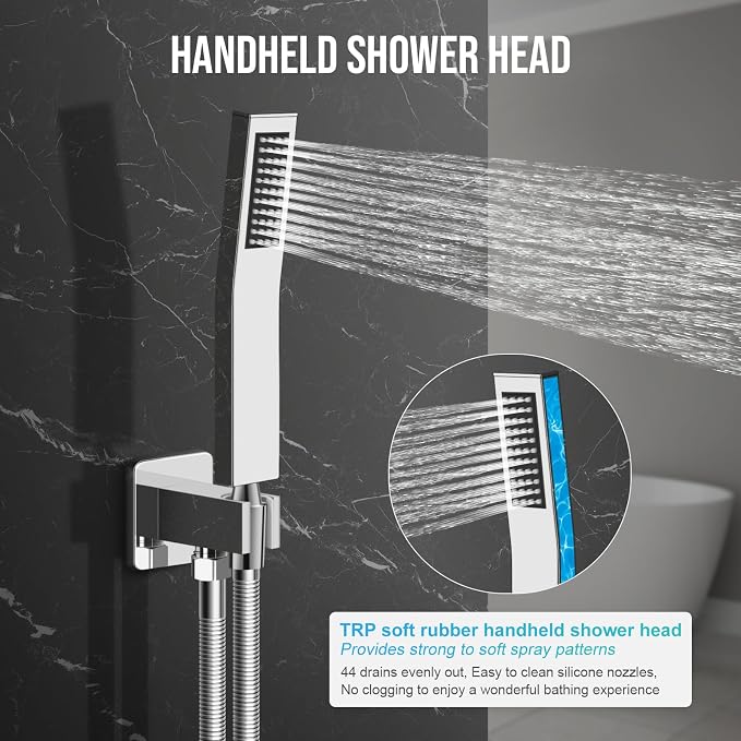 Deluxe Shower Faucet Set, Rain Shower System, 10 inch Ceiling Shower Faucet - Image 4