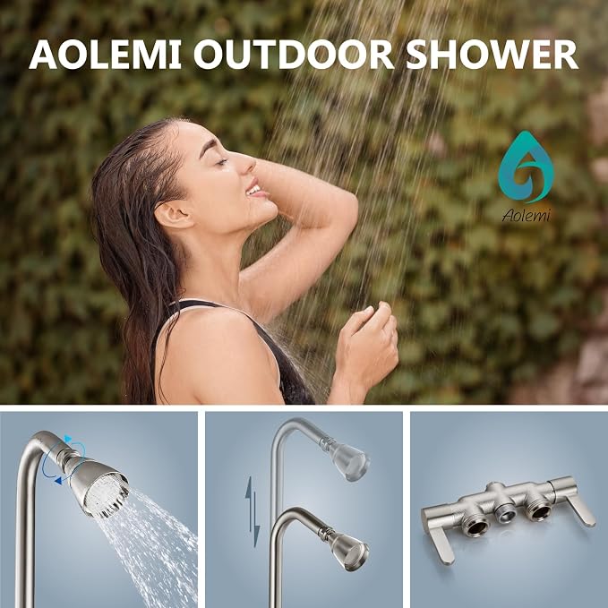 Aolemi Outdoor Shower Fixtures Outdoor Shower Kit Faucet System 3 Inch Center 2 - Image 2