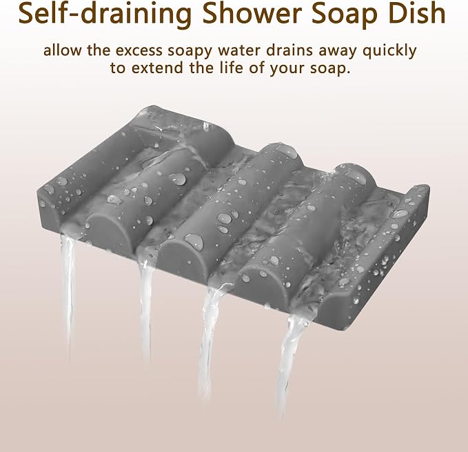Soap Dish for Shower, Bathroom & Kitchen – Non-Slip, Self-Draining Design to - Image 3