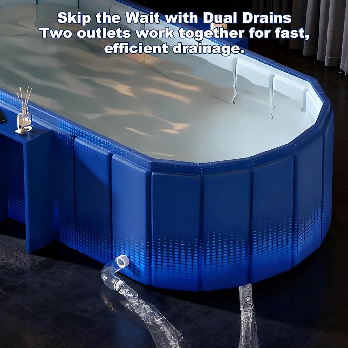 Portable Bathtub for Adult 47" Large Collapsible Cold Plunge Bathtub Foldable - Image 6