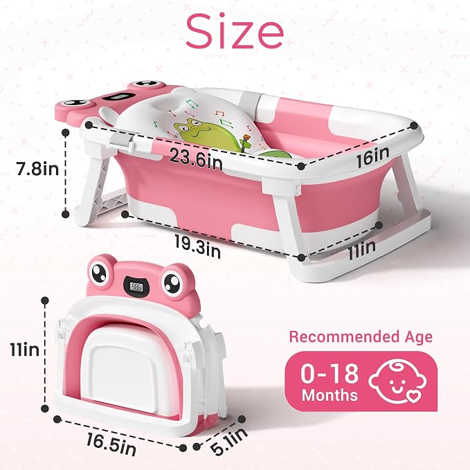Baby Bathtub, Collapsible Newborn Bathtub - Image 2