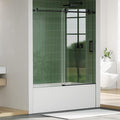 Frameless Sliding Shower Door, 5/16" SGCC Tempered Clear Glass by IDEALHOUSE