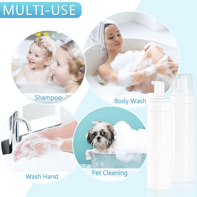 Foam Pump Bottle 8.5oz/250ml White Empty Foam Dispenser Bottle Travel Foaming - Image 5