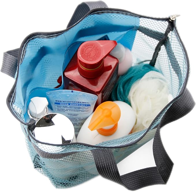 Mesh Shower Caddy Bag Portable Hanging Toiletry and Bath Organizer - Image 3