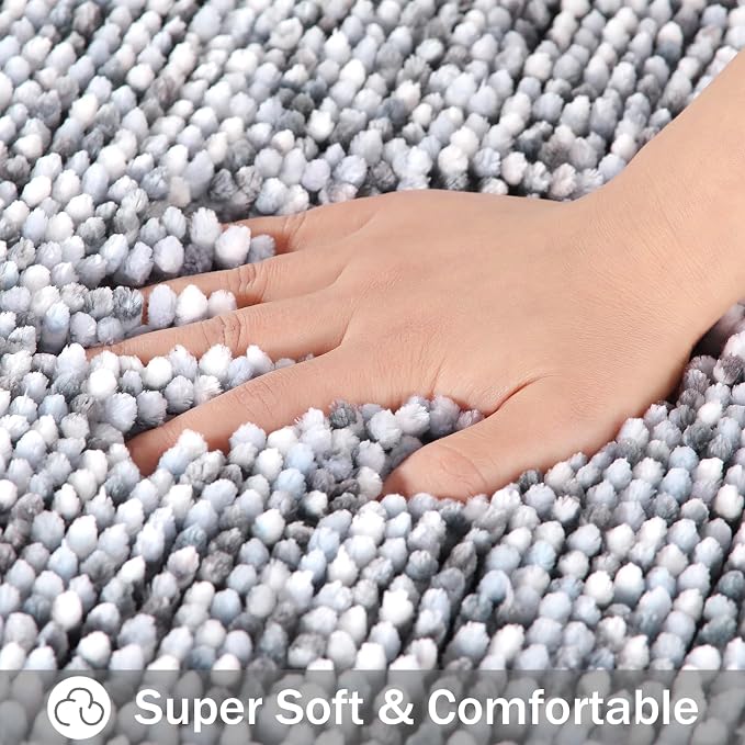 Yimobra Luxury Chenille U-Shaped Toilet Rug, Super Soft Shaggy Contour Bath Mat - Image 7