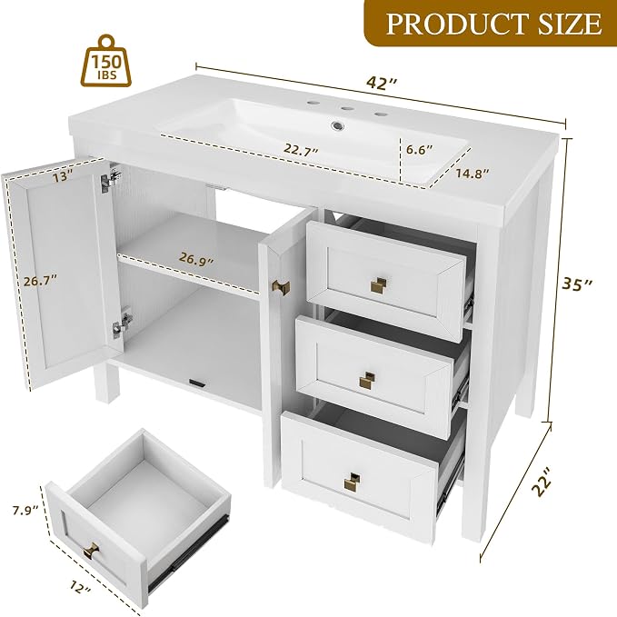 DWVO 42 Inch Bathroom Vanity - Image 2
