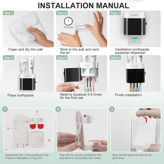 Boperzi 2 Pack Electric Toothbrush Stander and Toothbrush Holder Wall Mounted - Image 6