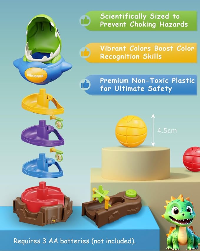 Dinosaur Ball Drop Toys for 3 4 5 6 7 8 Years Old Kids, Dino Spin Twister - Image 4